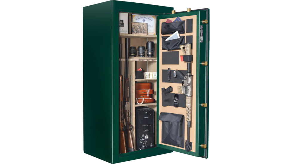 Cannon Safe Series 23 Fireproof 24 Gun Safe, 60x30x24in - Hammertone Green/Brass CA23-H4FDB-13