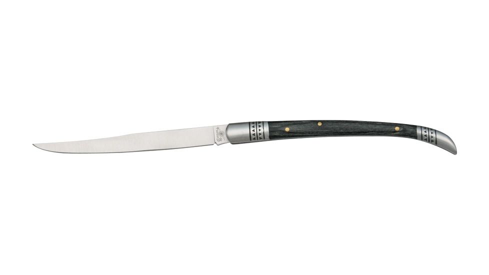 Cannon Spanish Style Folding Knife,Long Clip Blade, Black Pakkawood Handle CAN09