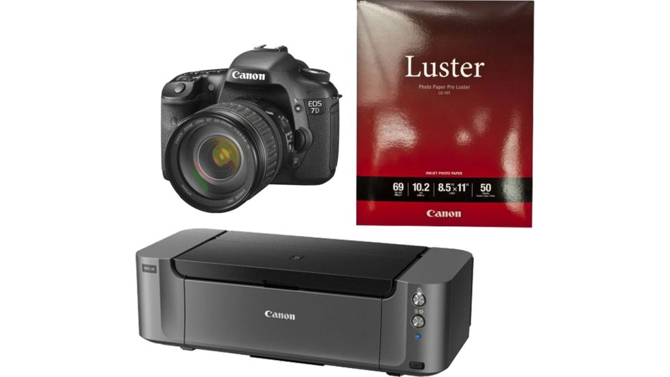 Canon EOS 7D Camera Includes EF 28-135mm f/3.5-5.6 IS USM Standard Zoom Lens , Photo Paper, and Pixma PRO-10 Printer