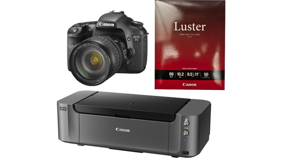 Canon Pixma PRO-10 Printer, Photo Paper, and EOS 7D  Camera 18.0 Megapixels, 1080P HD Video, 3.0Inch VGA LCD 