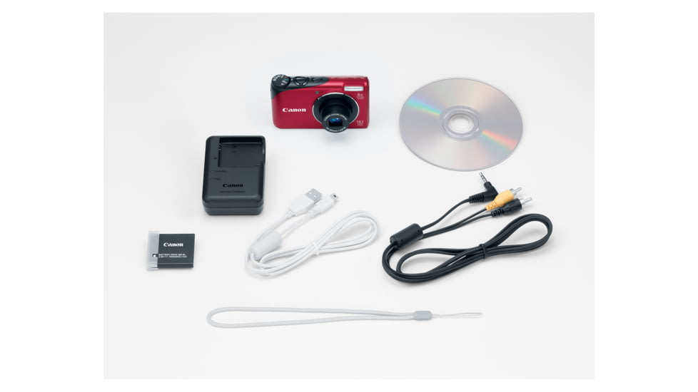 Canon PowerShot A2200 14.1 MP Digital Camera, Red Included Accessories