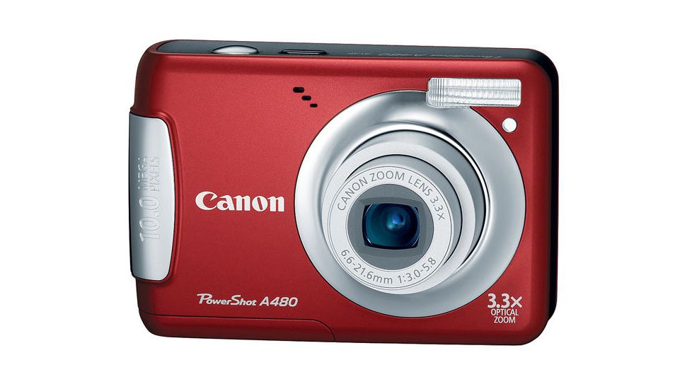 Canon PowerShot A480 10.0-megapixel 3.3x optical zoom Digital Camera Kit Red 3477B001