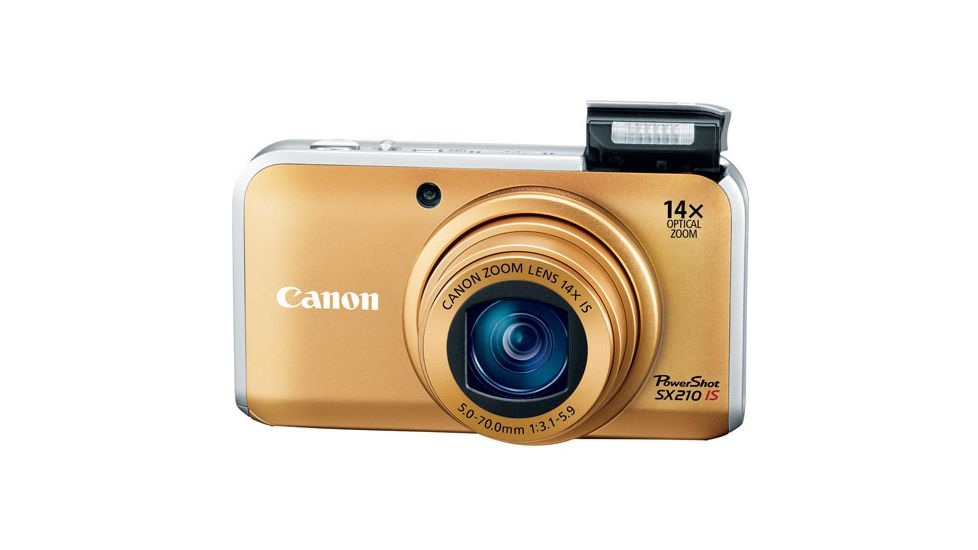 Canon PowerShot SX210 IS Camera Kit, Gold