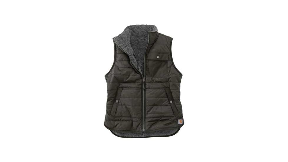 Carhartt Amoret Flannel Lined Vest - Womens, Peat, S-REG, 102750-306-REG-S