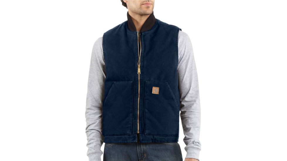 Carhartt Arctic-Quilt Lined Sandstone Vest - Mens-Midnight-X-Large