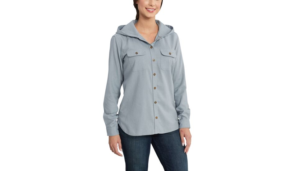Carhartt Belton Solid Shirt for Womens, Light Chambray, Small/Regular 102918-987-REG-S