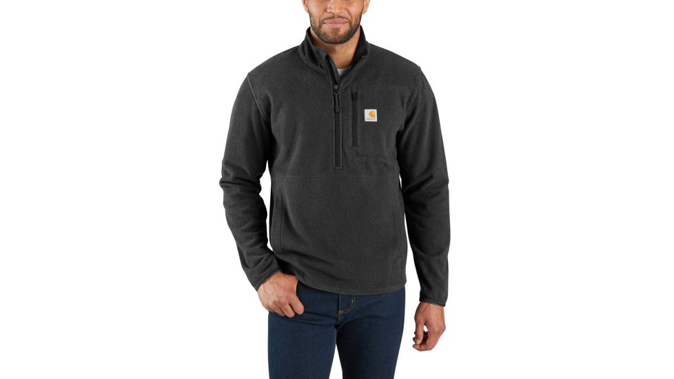 Carhartt Bentzen Half Zip Fleece - Mens, Black Heather, Extra Large, 103831-013-REG-XL