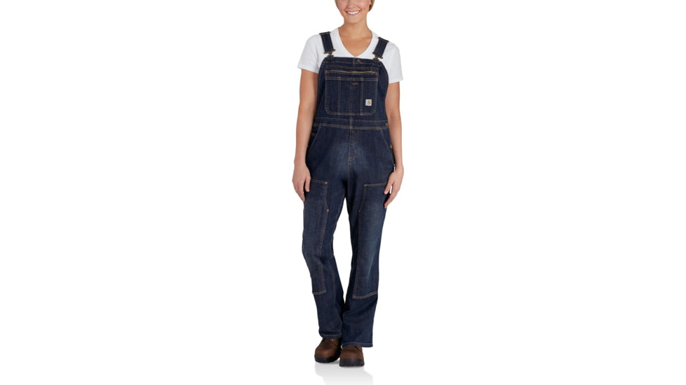 Carhartt Brewster Double Front Bib Overalls - Womens, Timeworn Indigo, XXL-Tall 102443-485-TLL-XXL