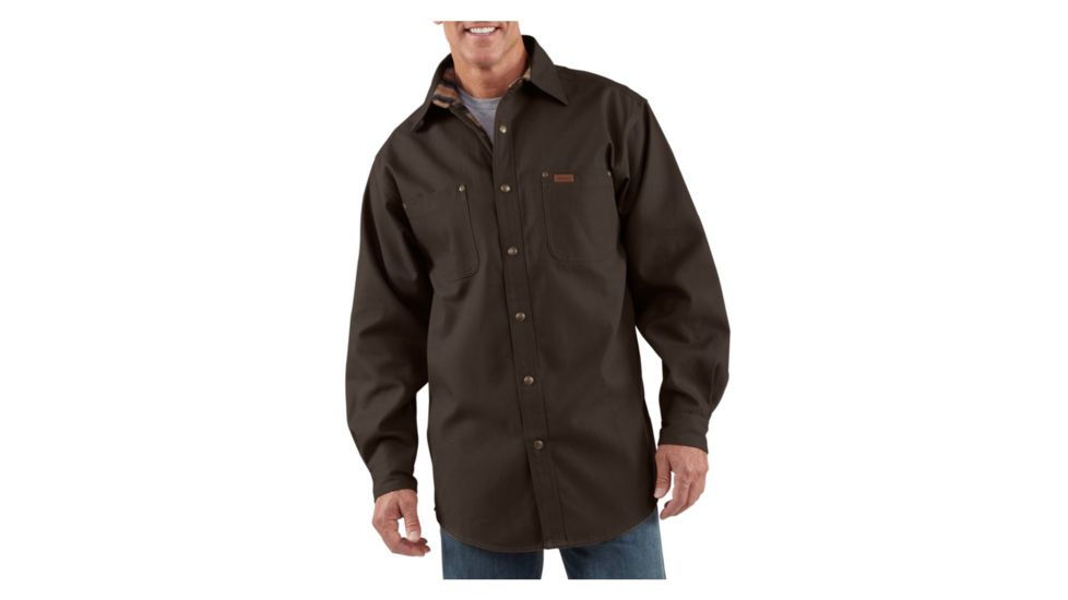 Carhartt Canvas Shirt Jacket - Men's-Dark Brown-X-Large