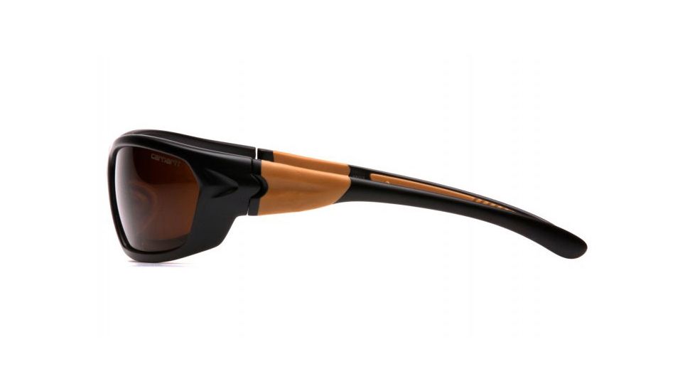 Carhartt Carbondale Safety Glasses w/Bronze Lens, Black/Tan, CHB218DCC