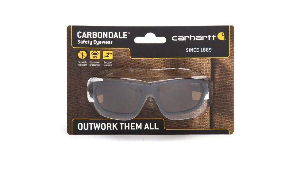 Carhartt Carbondale Safety Glasses w/Bronze Lens, Black/Tan, CHB218DCC