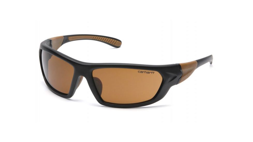 Carhartt Carbondale Safety Glasses w/Bronze Lens, Black/Tan, CHB218DCC