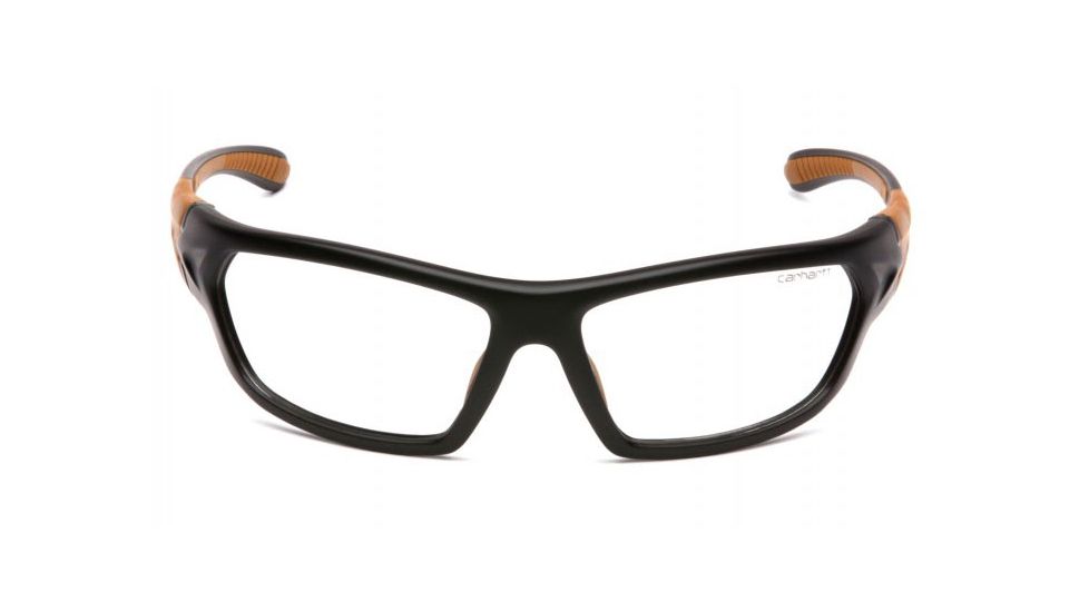 Carhartt Carbondale Safety Glasses w/Clear Lens, Black/Tan, CHB210DCC