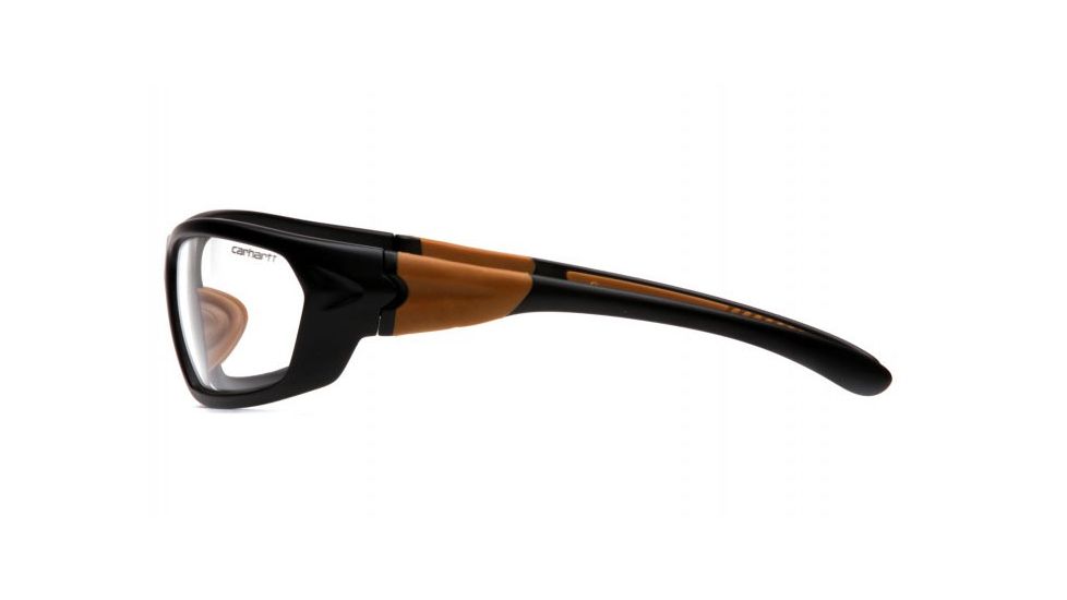 Carhartt Carbondale Safety Glasses w/Clear Lens, Black/Tan, CHB210DCC