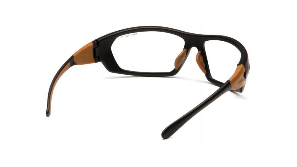 Carhartt Carbondale Safety Glasses w/Clear Lens, Black/Tan, CHB210DCC