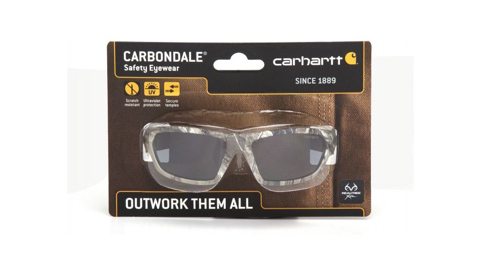 Carhartt Carbondale Safety Glasses w/Gray Lens, Realtree, CHRT220DCC