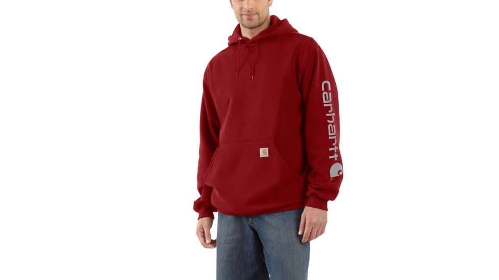 Carhartt Midweight Hooded Logo Sweatshirt - Men's, Dark Crimson, 4XL/Regular, K288-608-REG-4XL