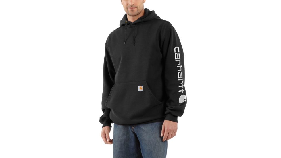 Carhartt Midweight Hooded Logo Sweatshirt - Men's, Black, 2XL/Regular, K288-BLK-REG-XXL