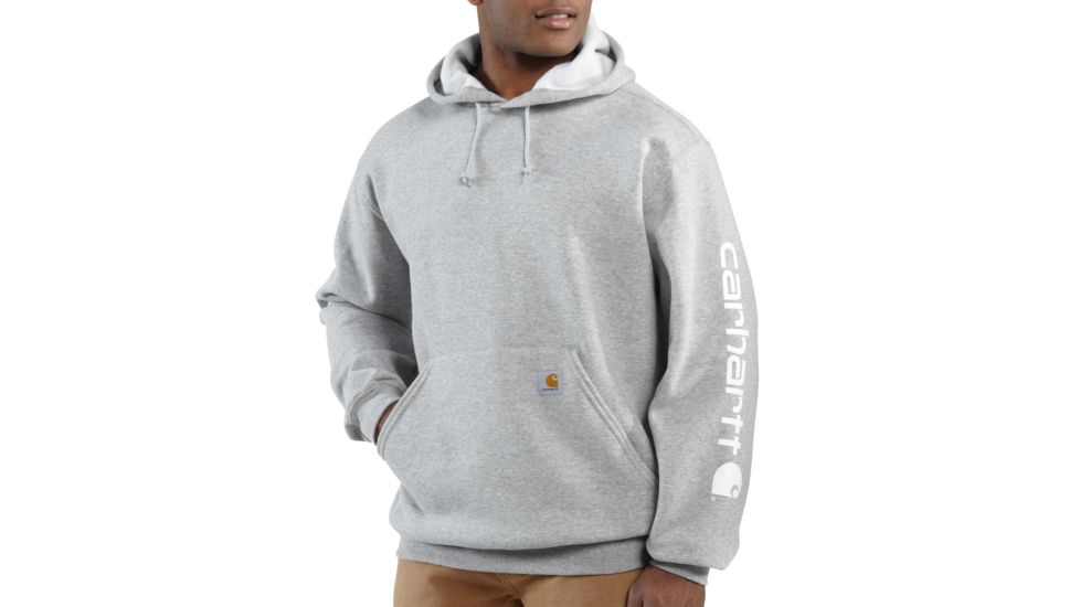 Carhartt Midweight Hooded Logo Sweatshirt - Men's, Heather Gray, 2XL/Regular, K288-HGY-REG-XXL