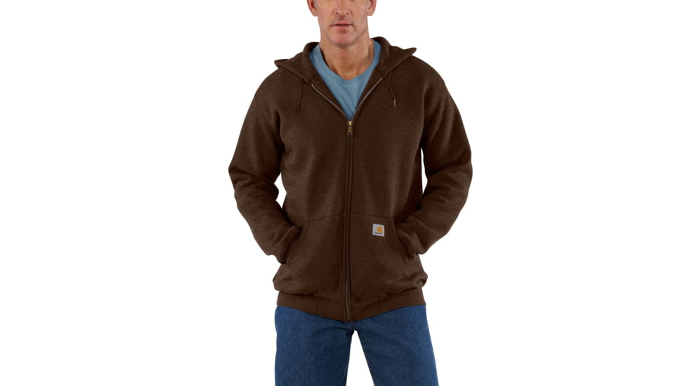 Carhartt Midweight Hooded Zip-Front Sweatshirt - Men's, Dark Coffee Heather, Small/Regular, K122-202-REG-SML
