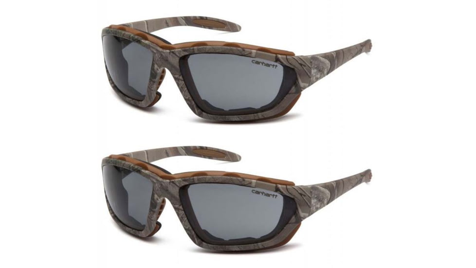 Carhartt Carthage Safety Glasses w/Gray Anti-Fog Lens, Realtree, Pack of 2