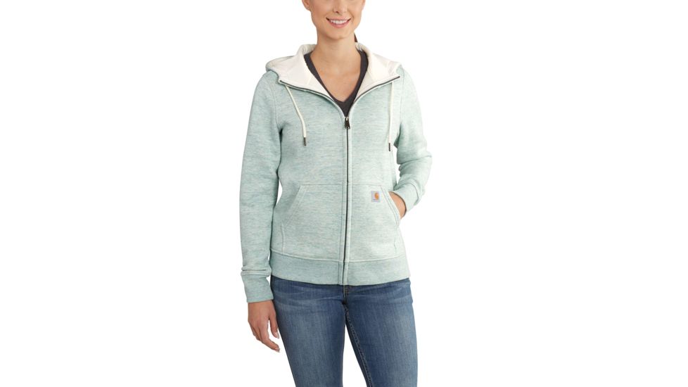 Carhartt Clarksburg Full Zip Hoodie for Womens, Sea Glass Space Dye, Large/Regular 102788-335-REG-L