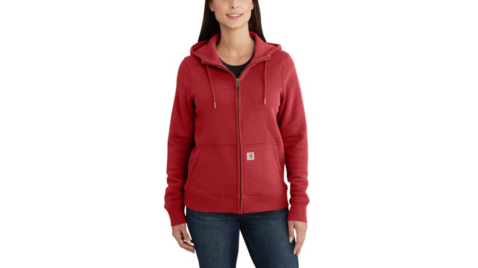 Carhartt Clarksburg Full Zip Hoodie for Womens, Dark Crimson Heather, 2XL/Regular 102788-602-REG-XXL