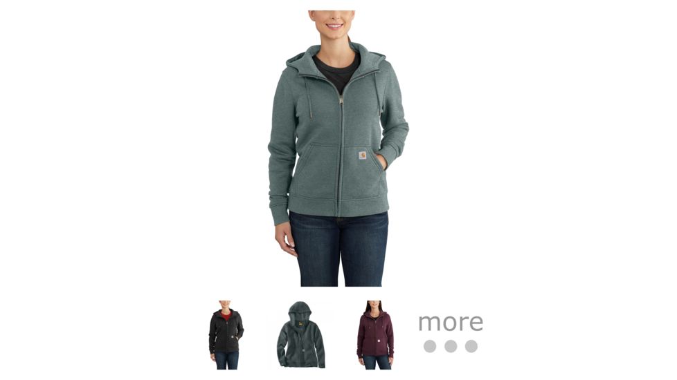 Carhartt Clarksburg Full Zip Hoodie - Women's, Balsam Green Heather, Black, Elm Heather, Fudge Heather, Lavender Shadow, Navy