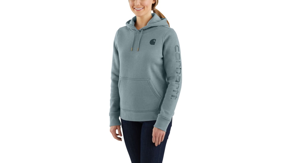 Carhartt Clarksburg Graphic Sleeve Pullover Swt - Womens, Sky Gray Heather, XS-REG 102791-455-REG-XS