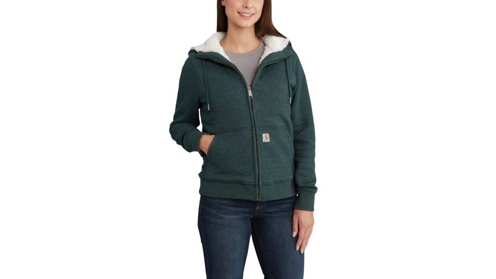 Carhartt Clarksburg Sherpa Lined Hoodie for Womens, Canopy Green Heather, Small/Regular 102787-341-REG-S