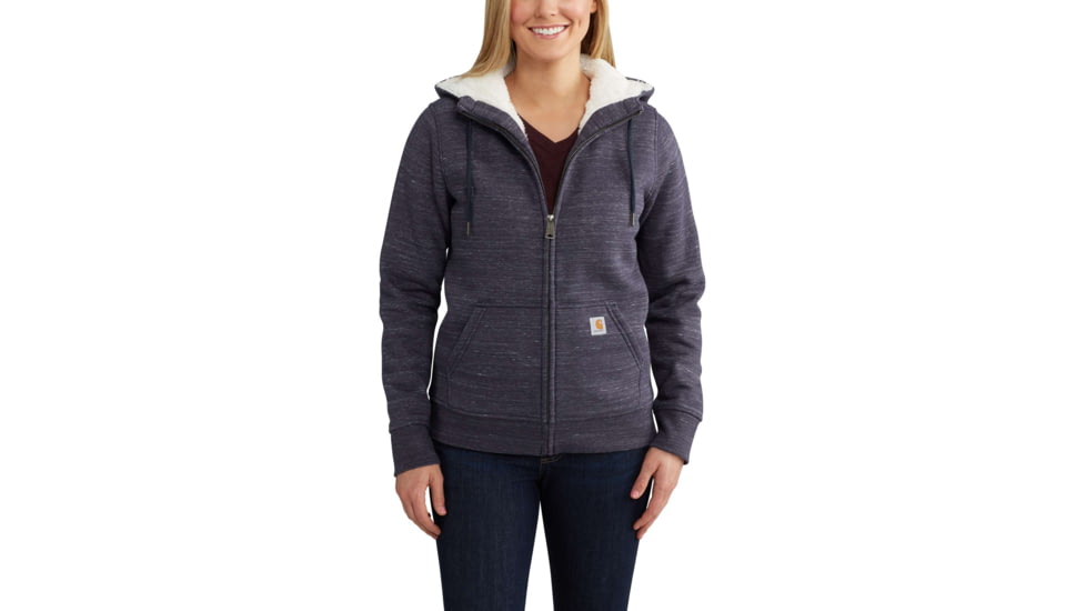 Carhartt Clarksburg Sherpa Lined Hoodie for Womens, Indigo Space Dye, 2XL/Regular 102787-436-REG-XXL
