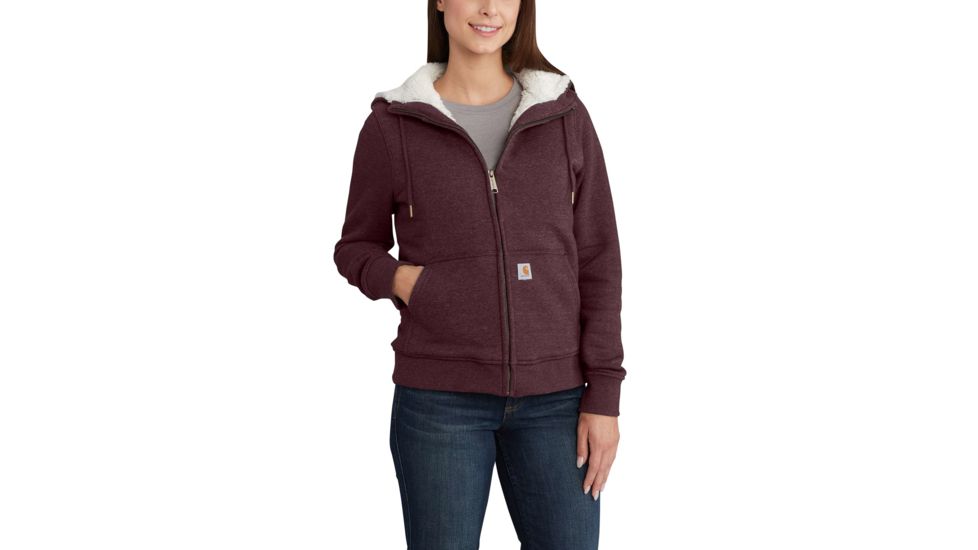 Carhartt Clarksburg Sherpa Lined Hoodie for Womens, Fudge Heather, Small/Regular 102787-518-REG-S