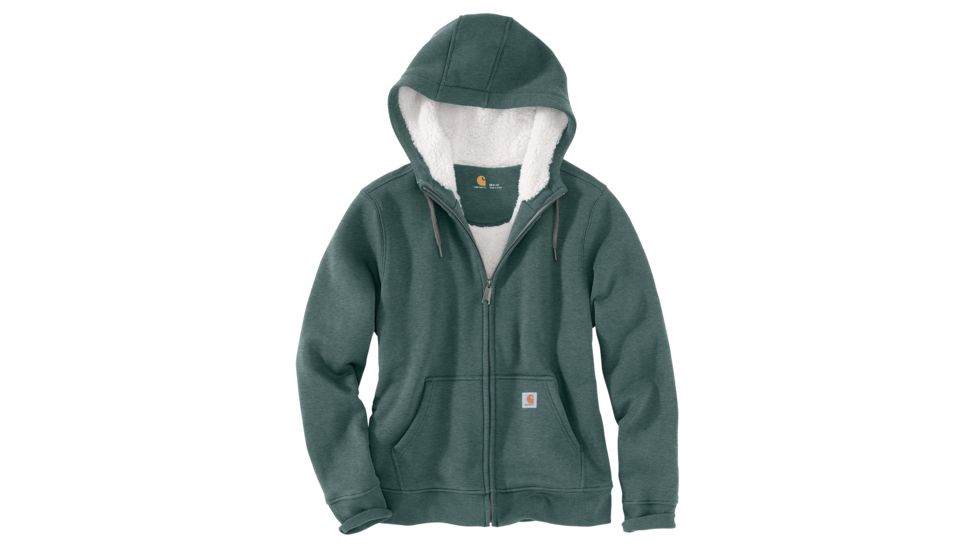 Carhartt Clarksburg Sherpa Lined Hoodie - Womens, Balsam Green Heather, Extra Small, 102787-G03-REG-XS