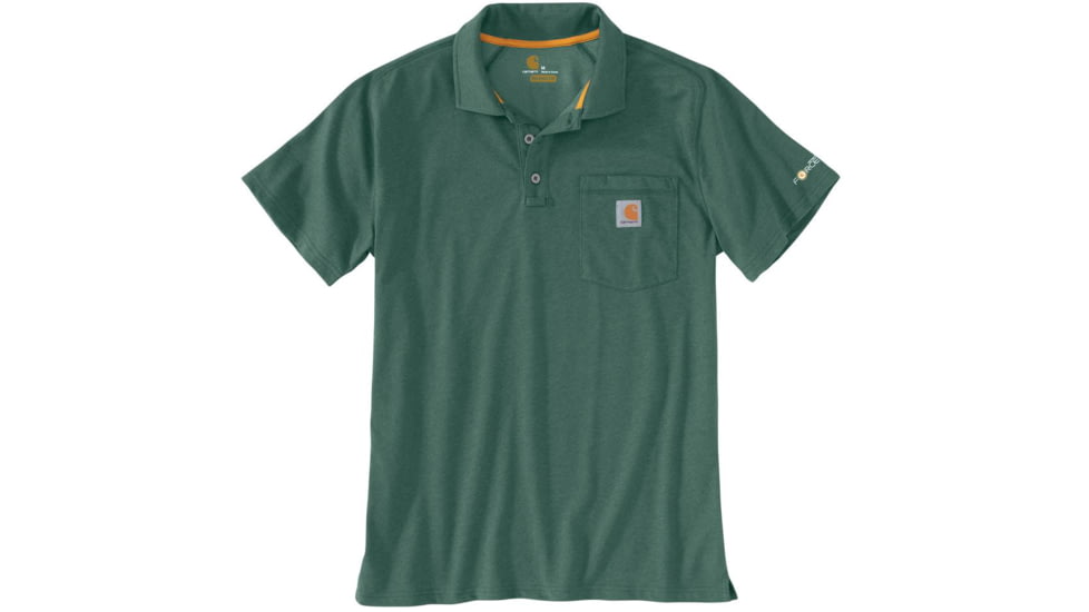 Carhartt Cotton Delmont Pocket Polo - Mens, Musk Green Heather, Small, Regular, 103569-G18-REG-S