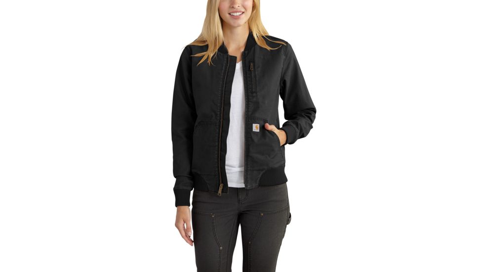 Carhartt Crawford Bomber Jacket - Women's, Black, Extra Large, Regular, 102524-001-REG-XL