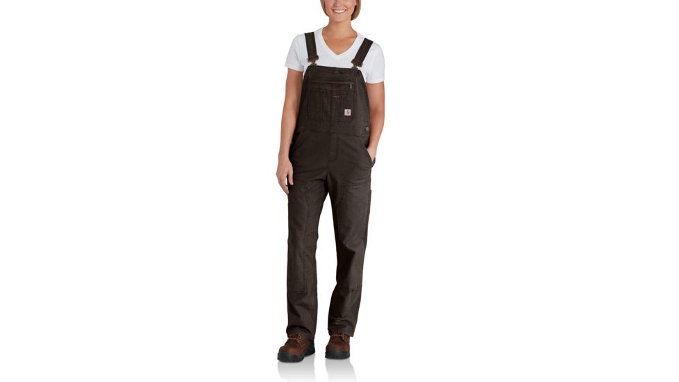 Carhartt Crawford Double Front Bib Overalls - Women's, Dark Brown, Extra Small/Regular, 102438-201-REG-XS