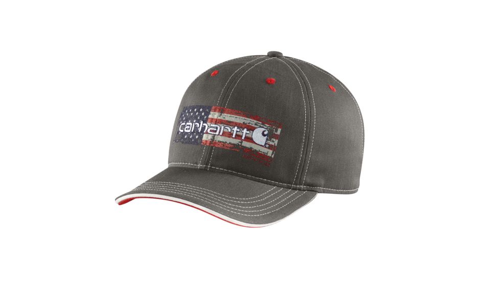 Carhartt DistreShort Sleeve ed Flag Graphic Cap for Mens, Shadow, One Size Fits All 102494-029-OFA