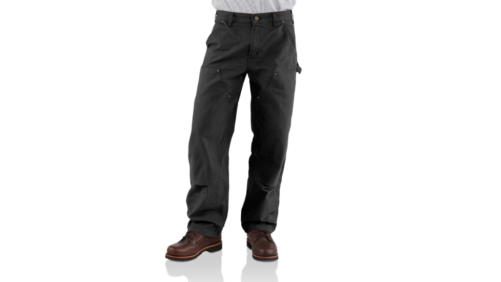 Carhartt Washed-Duck Double-Front Work Dungaree - Men's, Black, 34-28, B136-BLK-34-28