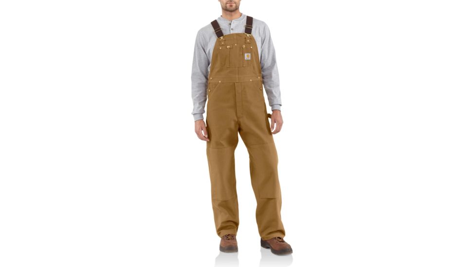 Carhartt Duck Bib Overall for Mens, Carhartt Brown, 34/28 R01-BRN-28-34