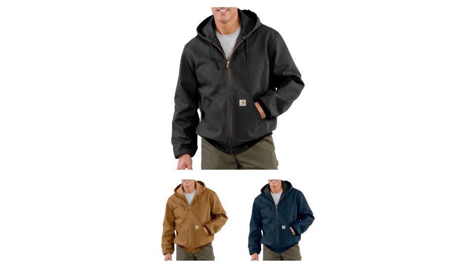 Carhartt Duck Thermal-Lined Active Jacket - Men's, Black, Carhartt Brown, Dark Navy