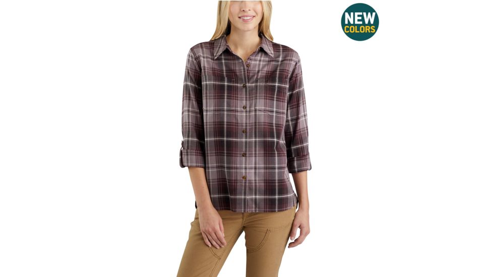 Carhartt Fairview Plaid Shirt-Women's, Deep Wine, Medium, Regular, 103085-643-REG-M