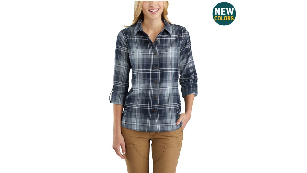 Carhartt Fairview Plaid Shirt-Women's, Navy, Large, Regular, 103085-412-REG-L