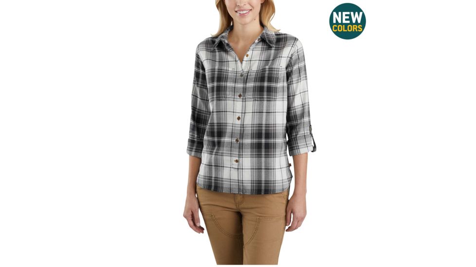 Carhartt Fairview Plaid Shirt-Women's, Vapor Gray, XLarge, Regular, 103085-056-REG-XL