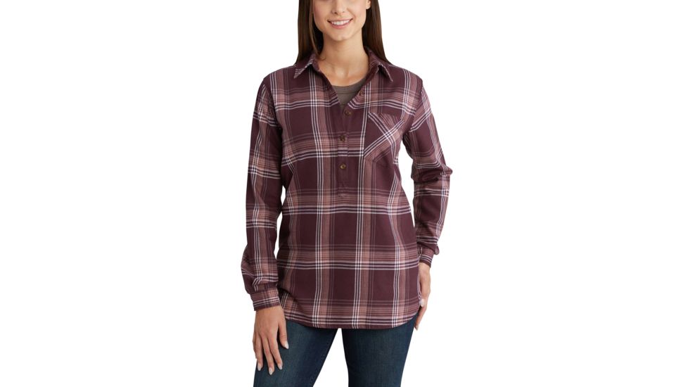 Carhartt Farwell Shirt for Womens, Deep Wine, 2XL/Regular 102784-643-REG-XXL