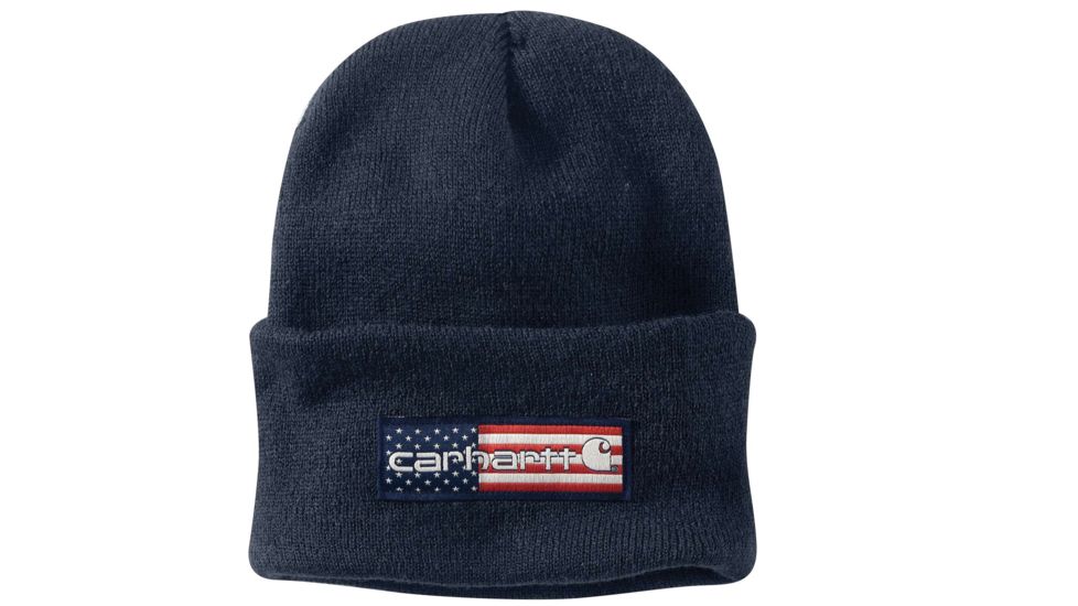 Carhartt Flag Patch Acrylic Watch Hat for Mens, Navy, One Size Fits All 102915-412-OFA