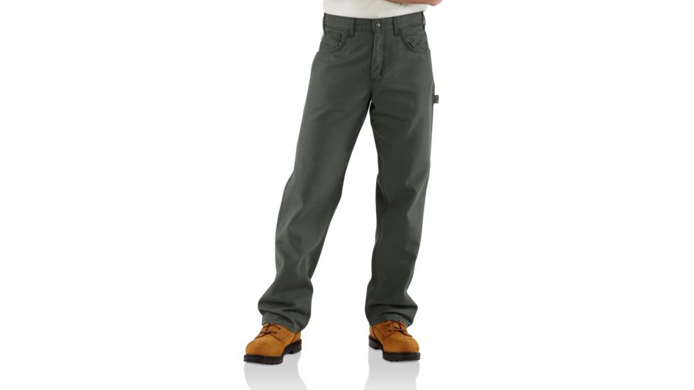 Carhartt Flame-Resistant Canvas Pant, Moss, 36/34 FRB159-MOS-34-36
