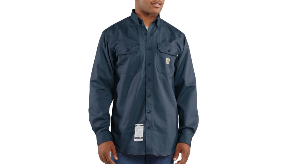 Carhartt Flame-Resistant Classic Twill Shirt, Dark Navy, Extra Large/Regular FRS160-DNY-REG-XLG