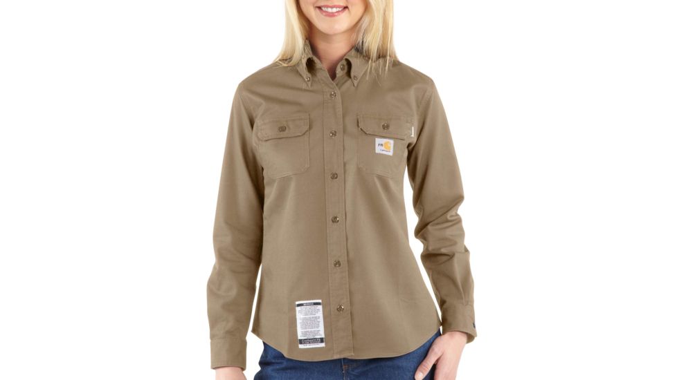 Carhartt Flame-Resistant Classic Twill Shirt, Khaki, Extra Small/Regular WFRS160-KHI-REG-XSM