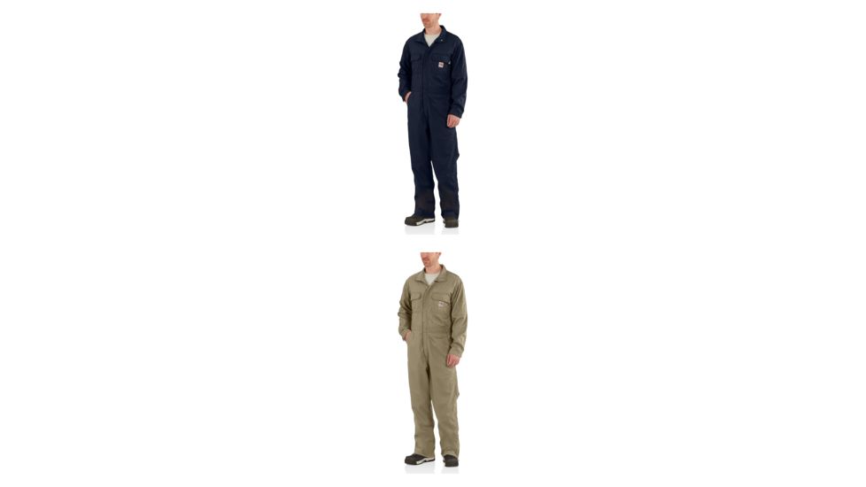 Carhartt Flame-Resistant Deluxe Coverall, Dark Navy, Khaki