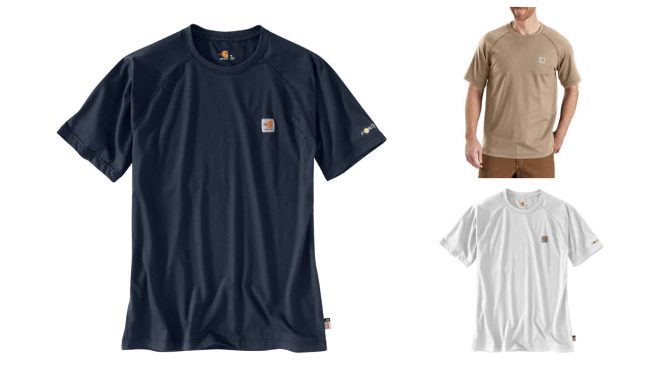 Carhartt Flame-Resistant Force Short Sleeve T-Shirt, Dark Navy, Khaki, Light Gray